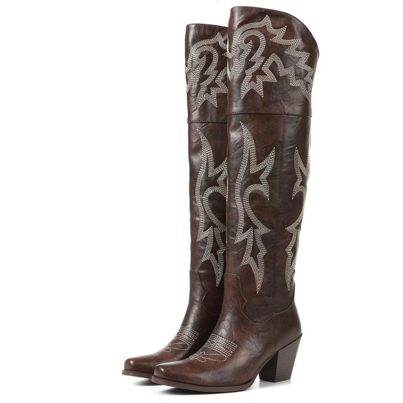 Amelia | Bottes Western au-dessus du genou intemporelles