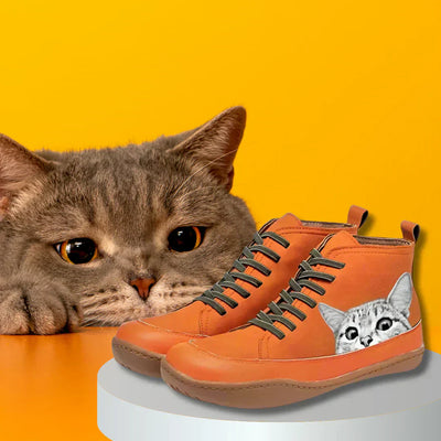 Pippa | Bottines en Cuir pour Amateurs de Chats