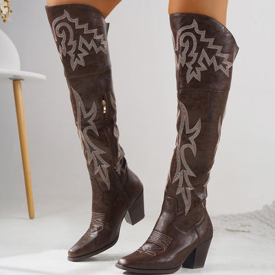 Amelia | Bottes Western au-dessus du genou intemporelles