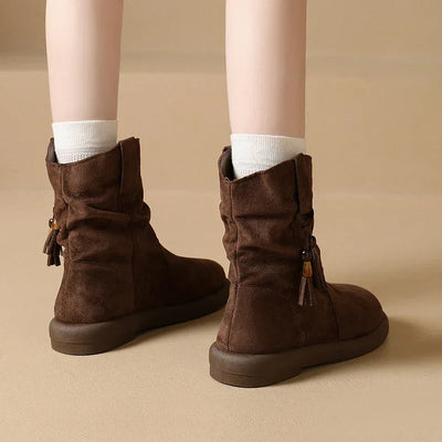 Hallie | Bottines en Suède Inspirées du Vintage