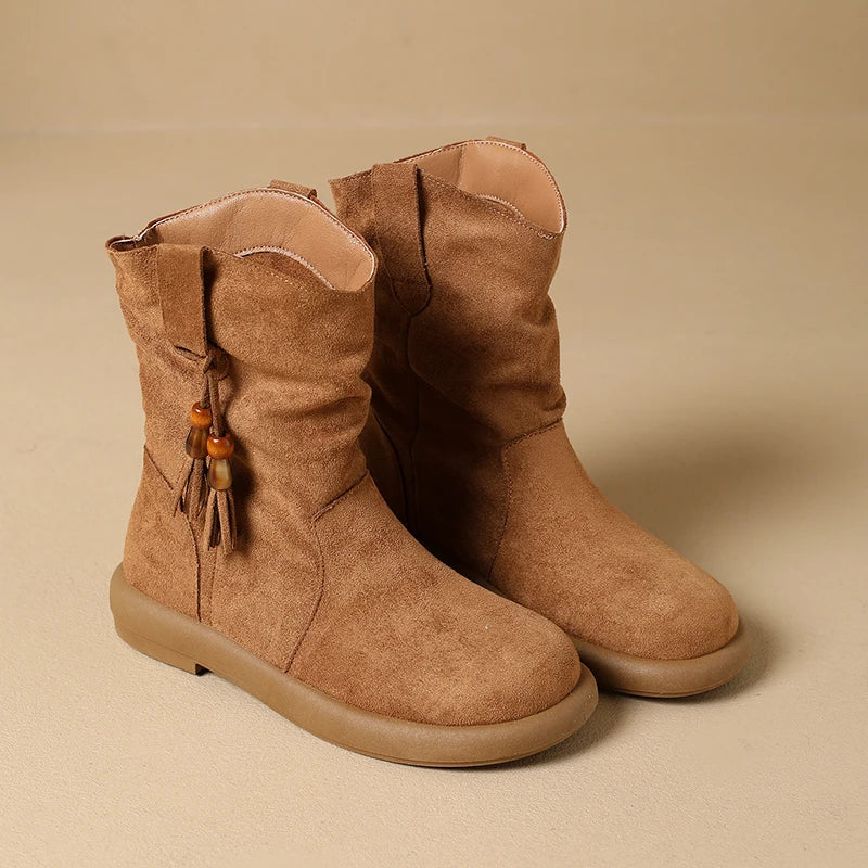 Hallie | Bottines en Suède Inspirées du Vintage