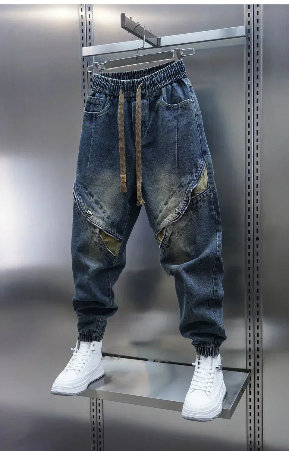 Maison Giuliani™ | Pantalons Baggy en Denim avec Ceinture