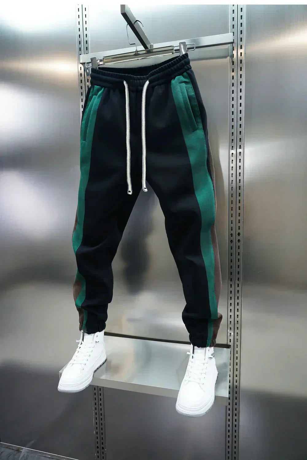 Maison Giuliani™ | Pantalons à Tension avec Rayures Contrapositionnées