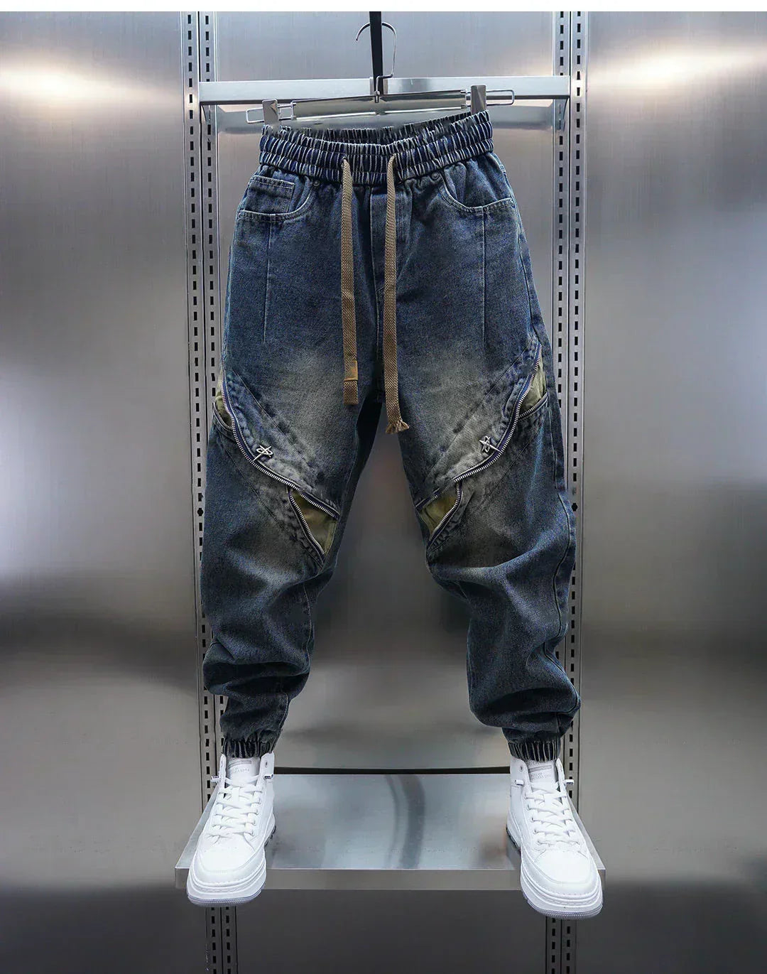 Maison Giuliani™ | Pantalons Baggy en Denim avec Ceinture