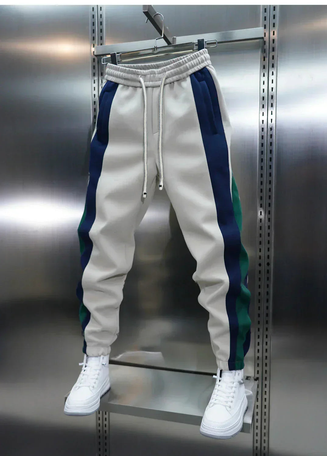 Maison Giuliani™ | Pantalons à Tension avec Rayures Contrapositionnées